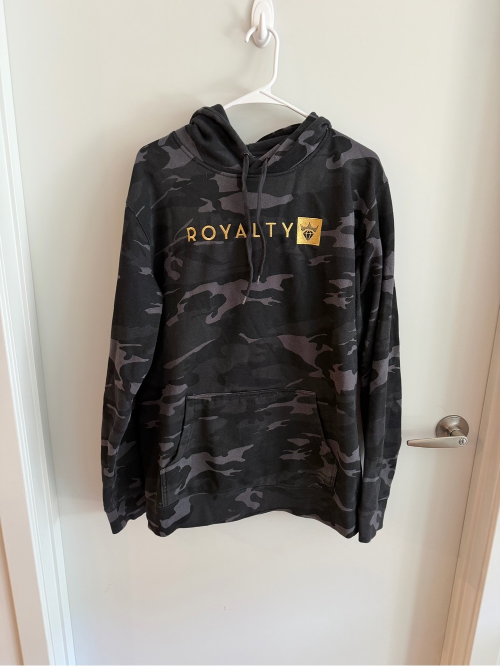 Royalty Black & Gray Camo Hoodie with Gold Logo